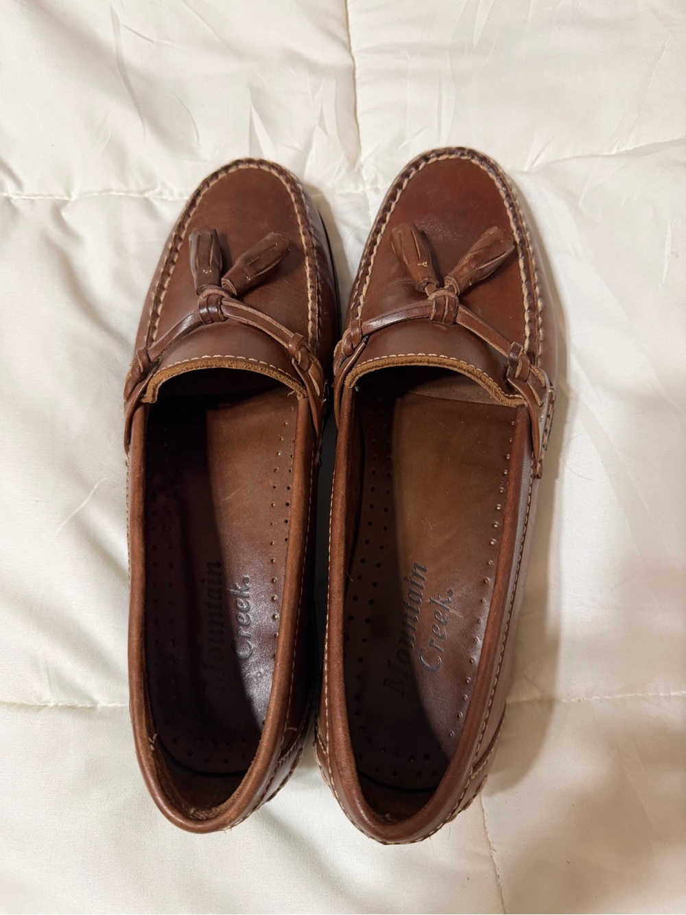Brown Tassel Leather Loafers - White Mountain